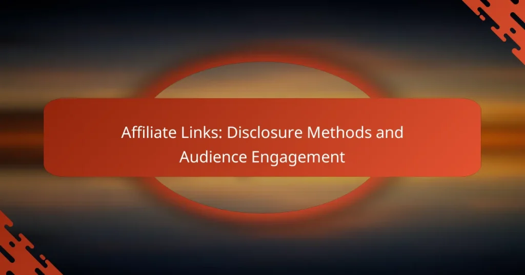Affiliate Links: Disclosure Methods and Audience Engagement