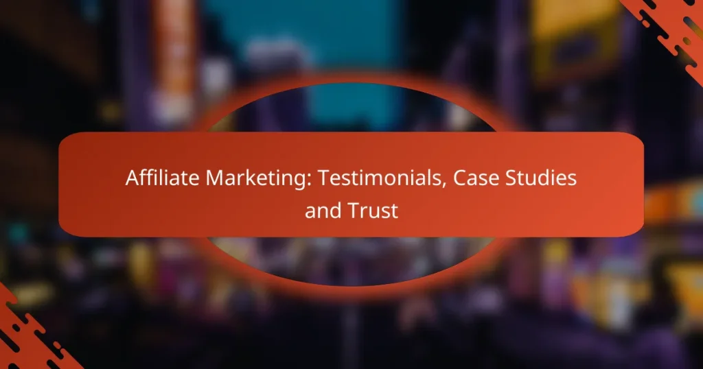 Affiliate Marketing: Testimonials, Case Studies and Trust