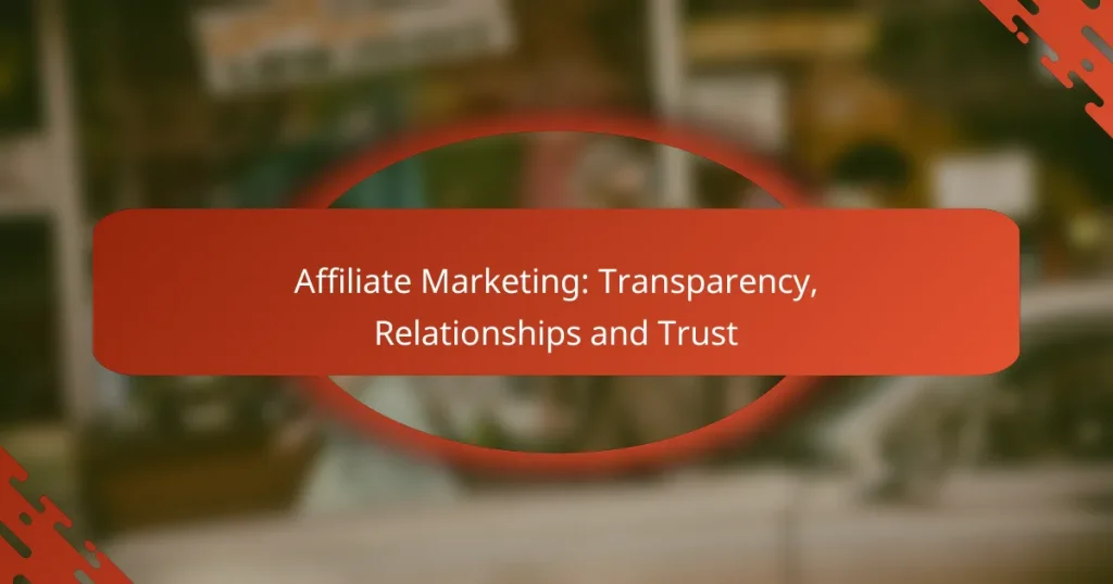 Affiliate Marketing: Transparency, Relationships and Trust