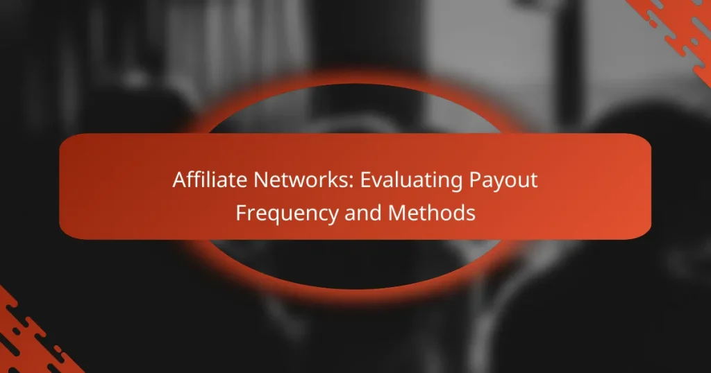 Affiliate Networks: Evaluating Payout Frequency and Methods