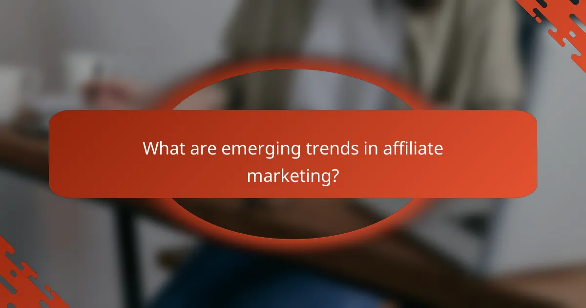 What are emerging trends in affiliate marketing?